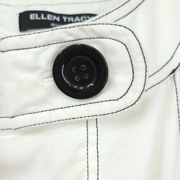 Ellen Tracy White Jumper Dress Large Buttons Size 10 - Picture 5 of 11